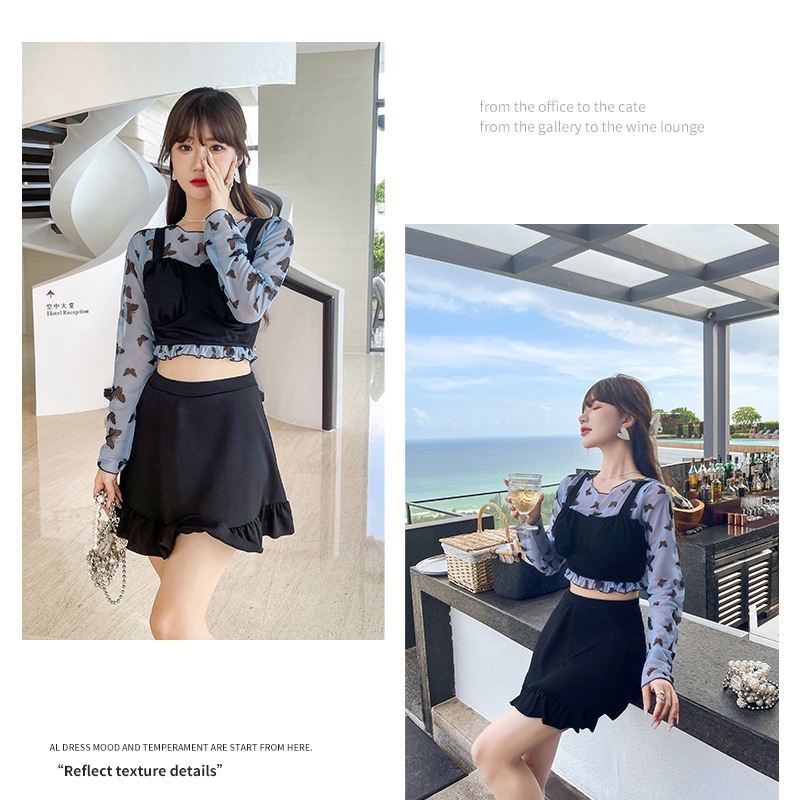 Bộ Bikini Tay Dài Thiết Kế Mới Thời Trang Cho Nữ