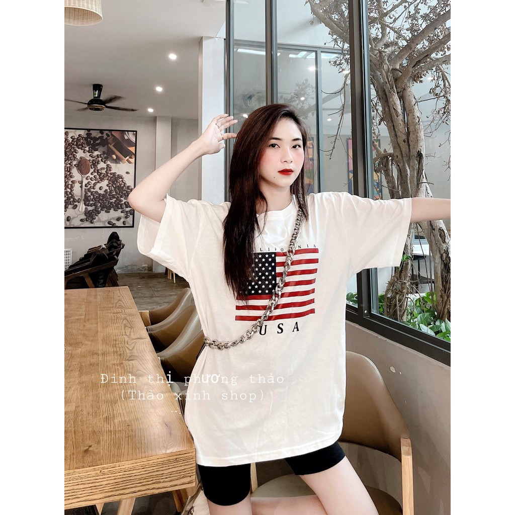 Set Bộ Áo Thun Cờ Mỹ Quần Legging