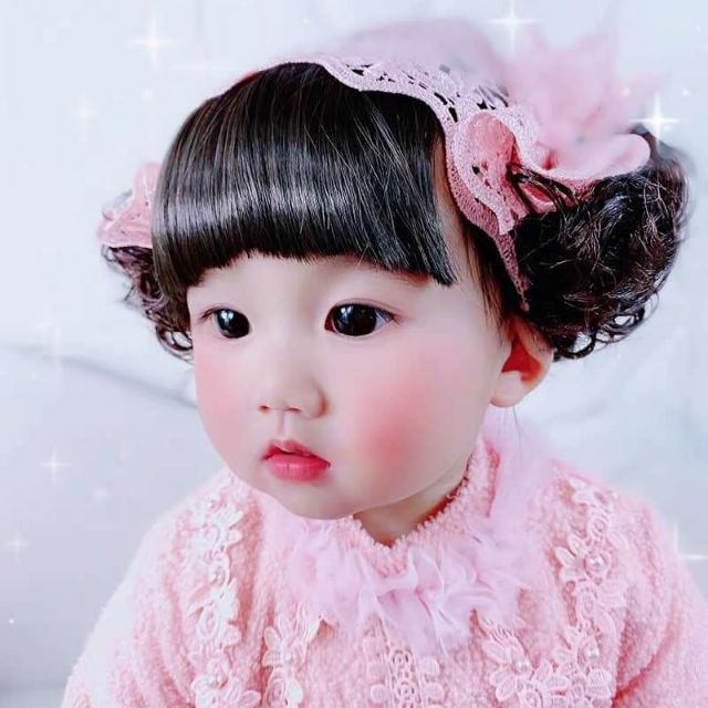 8 Mẫu Băng Đô Ren Phối Tóc Giả Cho Bé Yêu