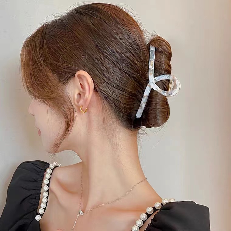Kẹp Tóc Càng Cua Sau Lưng Họa Tiết Da Báo Kiểu Hàn Quốc Thanh Lịch Cho Nữ