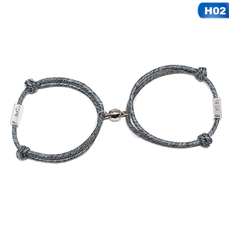 Bộ 2 Vòng Tay Tình Bạn Bện Từ Tính