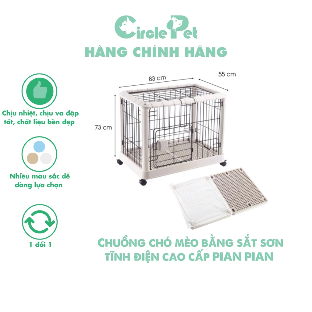 Chuồng Chó Mèo Pian Pian Bằng Sắt Sơn Tĩnh Điện Cao Cấp Chịu Được Nhiệt Và Va Đập - Circle Pet