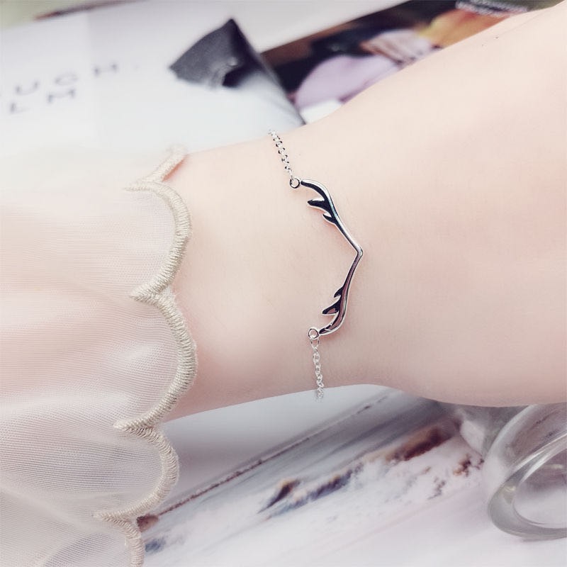 Vòng tay bạc 925 phối hình trái tim xinh xắn thời trang cho nữ