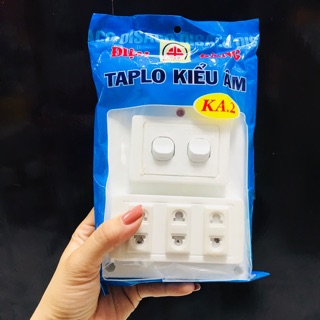Bộ Taplo 2 công tắc, 3 ổ cắm Điện Sáng