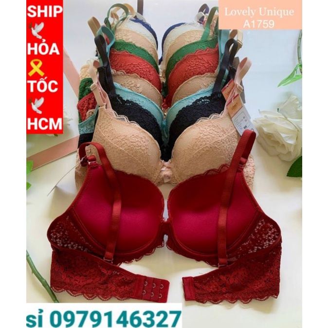 ÁO NGỰC LOVELY 1759 HÀNG XUẤT NHẬT .MÚT KÉP ZEN DẦY 2 PHÂN.DÂY NÊN ĐUÔI ZEN.