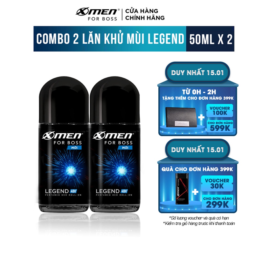 Combo 2 Lăn khử mùi X-men For Boss Legend 50ml/chai