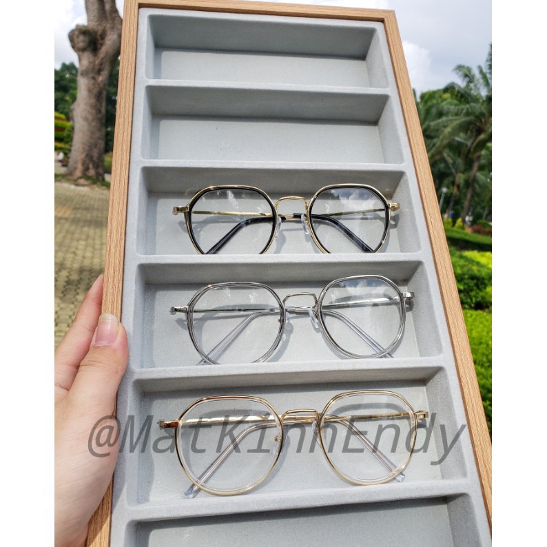 Gọng kính cận kim loại C1003 phù hợp với nam và nữ form mặt vuông dài, gọc cạnh kèm sẳn tròng 0 độ chống ánh sáng xanh | BigBuy360 - bigbuy360.vn