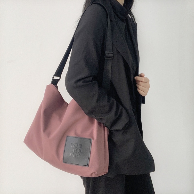 Túi Xách Đeo Vai Bằng Vải Bạt Nylon Chống Nước Sức Chứa Lớn Đơn Giản Mẫu Mới Nhật Bản Cho Nam Và Nữ