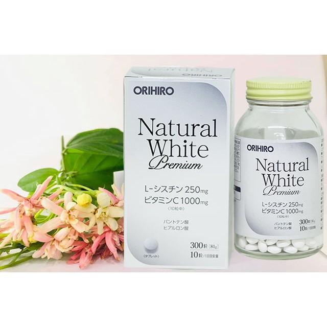 trắng ra Natural White Premium Orihiro nội địa Nhật 300 viên