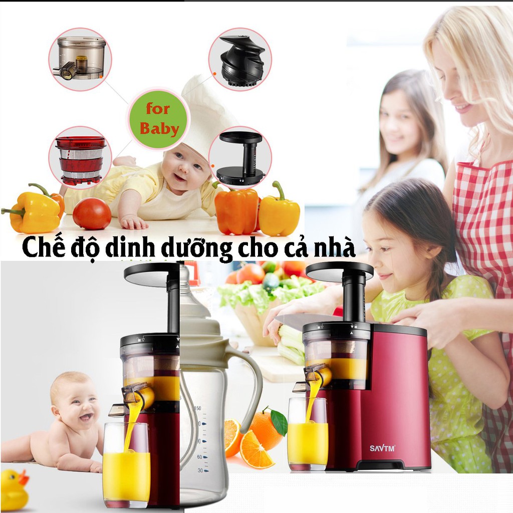 Máy ép chậm Máy ép trái cây Máy ép hoa quả Máy ép trái cây mini Máy ép chậm SAVTM - Giữ hương vị tươi ngon nguyên chất