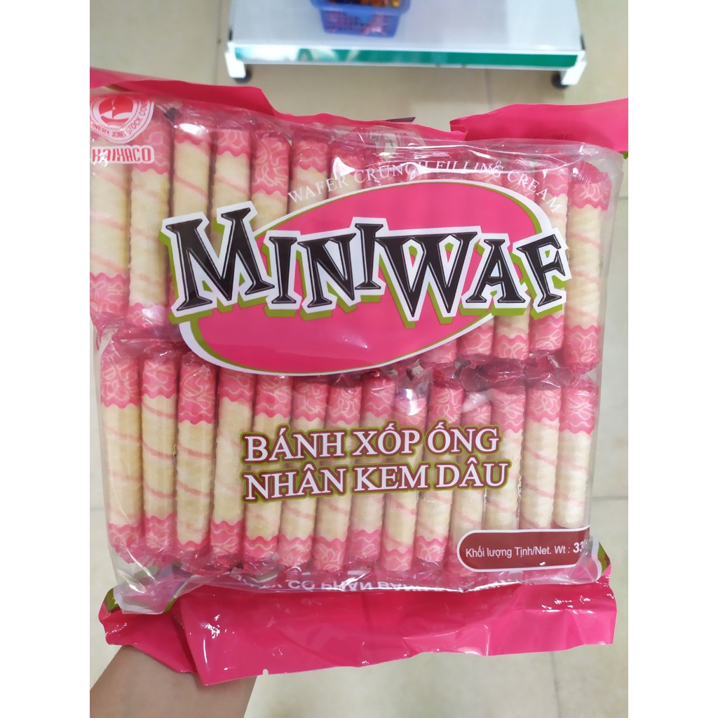 Bánh quế ống Miniwaf Hải hà 330g vị dâu
