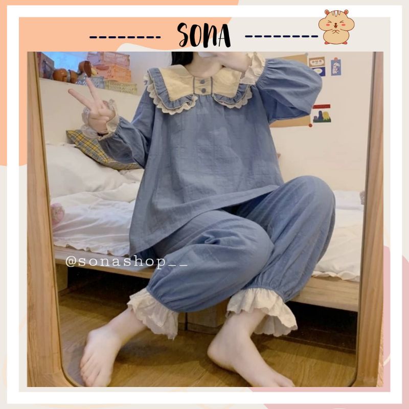 Bộ đồ ngủ tiểu thư style Ulzzang xinh xắn SN29
