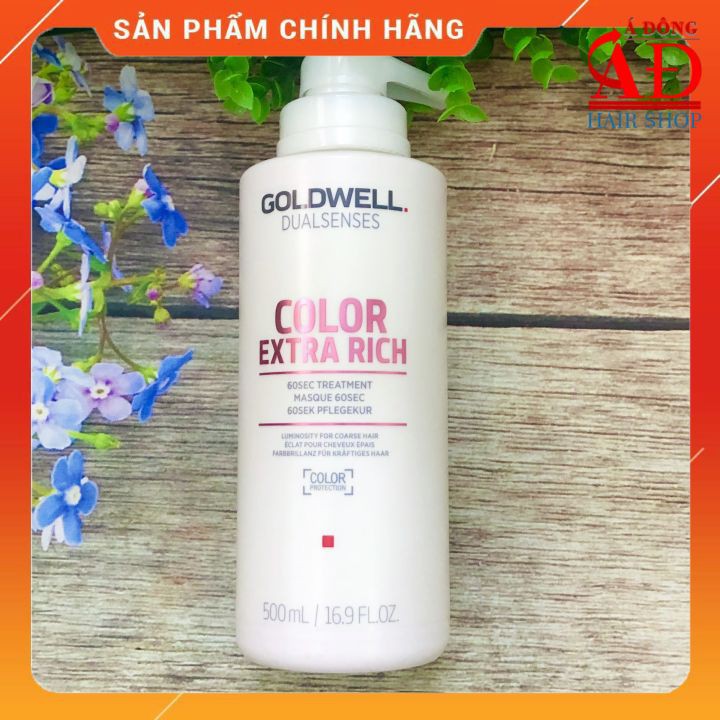 [Chính hãng] [Siêu rẻ] Mặt nạ giữ màu tóc nhuộm Goldwell Dual Senses Color Extra Rich 60 Second Treatment 500ml