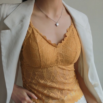 Lace sling beauty backless halter with no steel ring bottoming top with chest pad anti-empty vest female summer outwear camisole