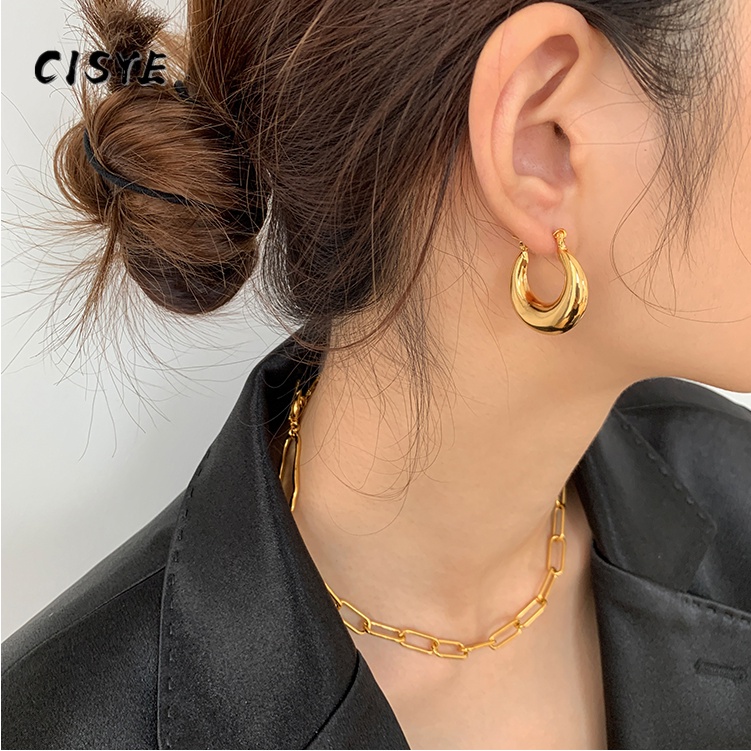 Bông tai hình Oval đơn giản không gây dị ứng