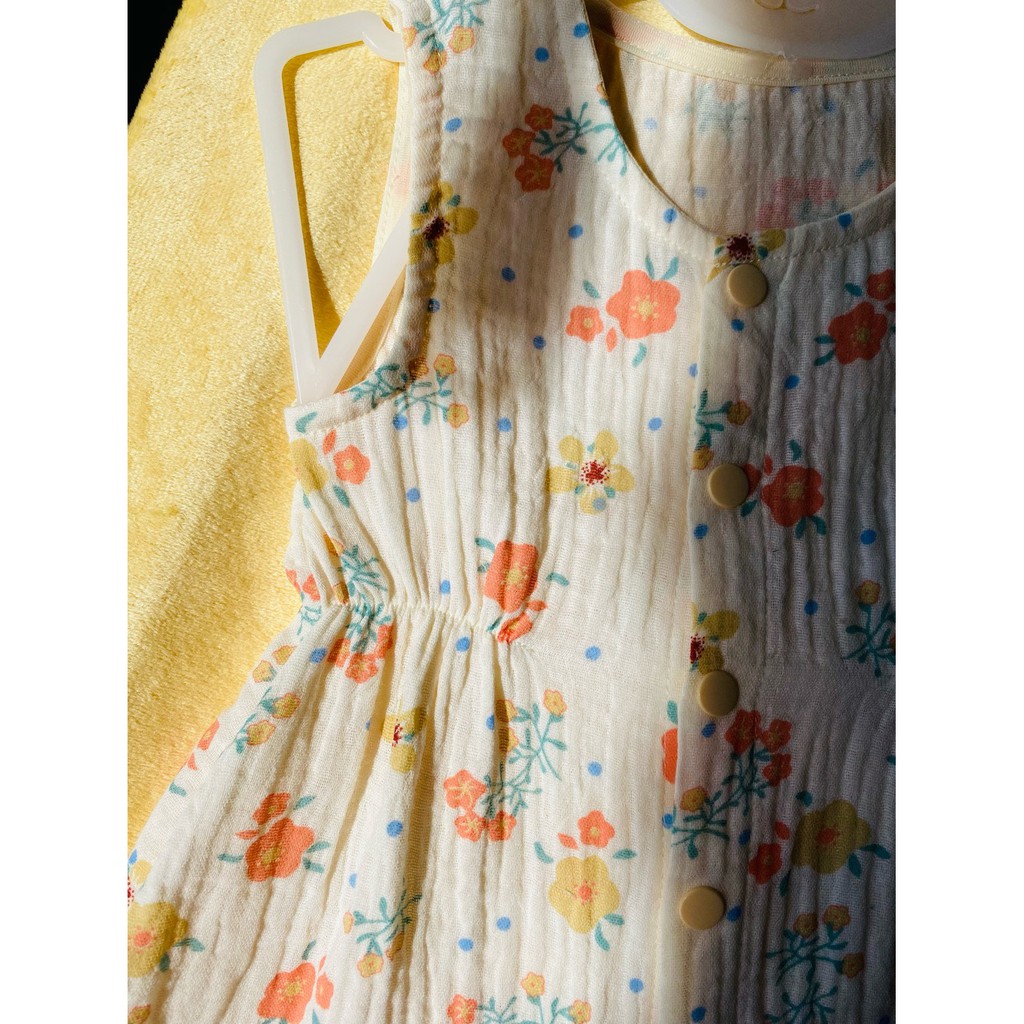 Váy xô muslin nhăn cho bé [LK-001]- Hàng thiết kế, Handmade 100% cotton