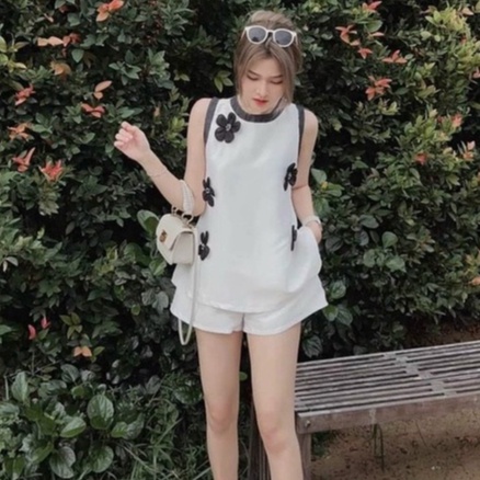 Sét bộ đùi nữ chạy viền đính hoa