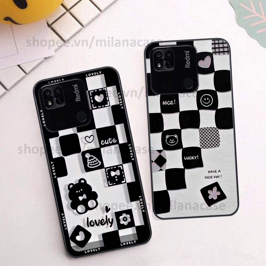 Ốp Xiaomi Redmi 10C / Redmi 10A in hình caro trái tim siêu đẹp, siêu nét đầy phong cách cá tính