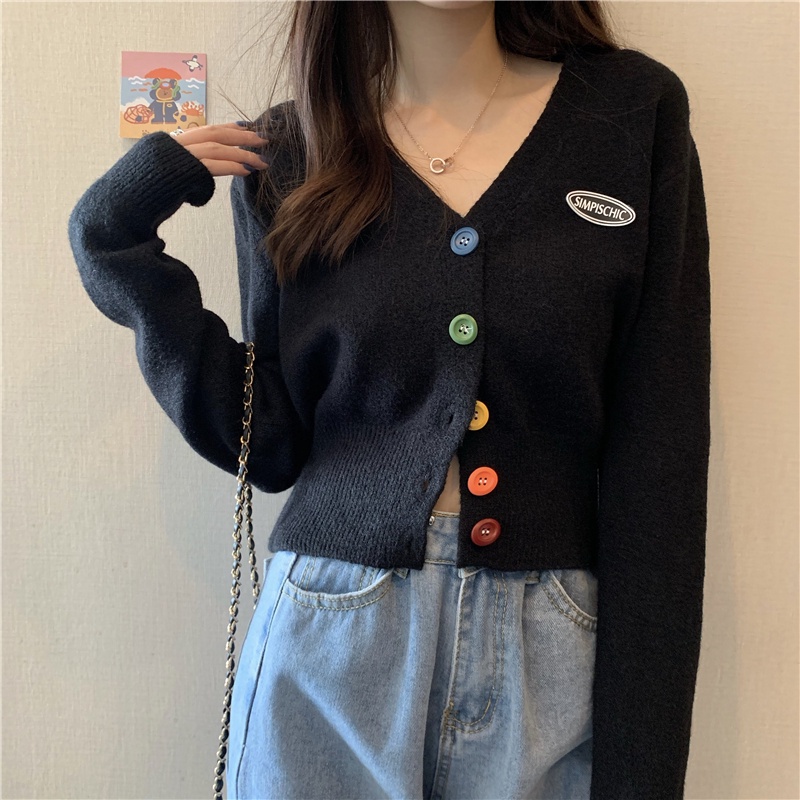 Áo Khoác Cardigan Dệt Kim Tay Dài Dáng Rộng Thời Trang Mùa Thu Cho Phái Nữ