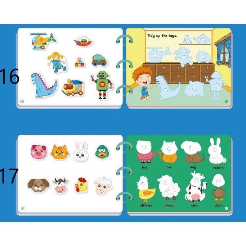 Học liệu bóc dán Montessori 17 chủ đề sách bóc dán thông minh loại cao cấp