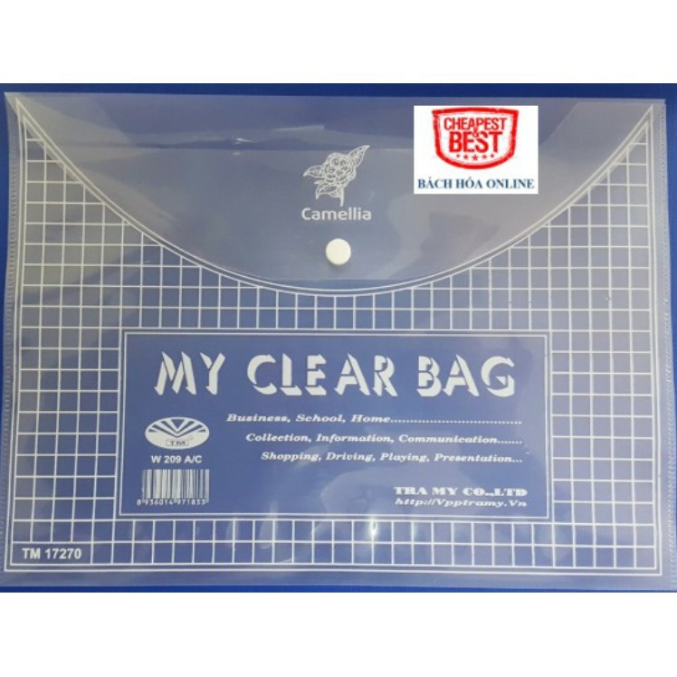 Bán lẻ 1C - Túi khuy, túi cúc, túi My clear Khổ A4 F4 loại dày, mỏng, trung