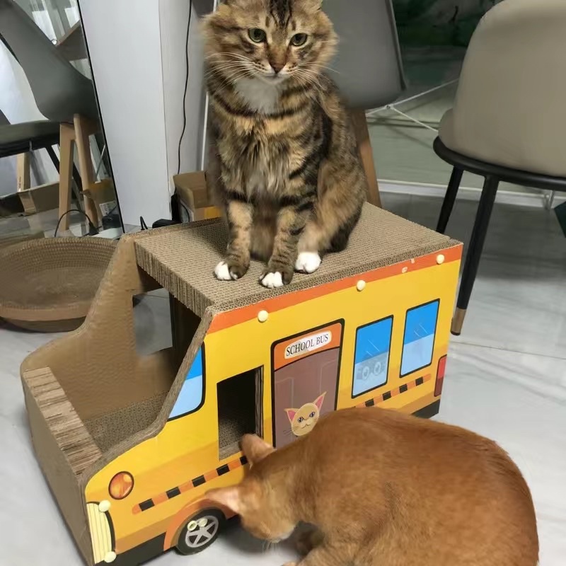 Ổ nằm kết hợp bàn cào móng School Bus cho mèo
