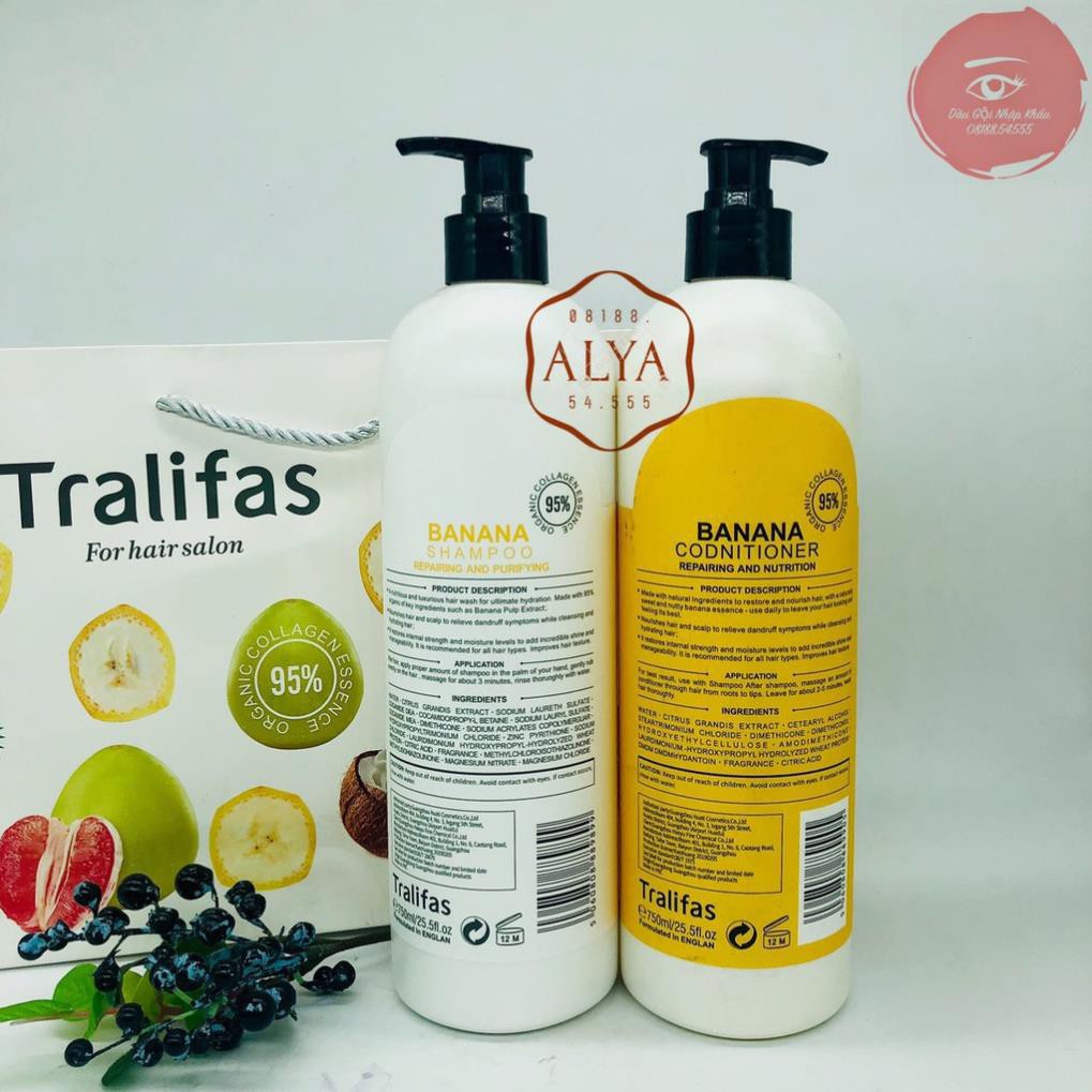 Cặp gội xả BANANA TRALIFAS 750ml - Hàng chính hãng ALYA