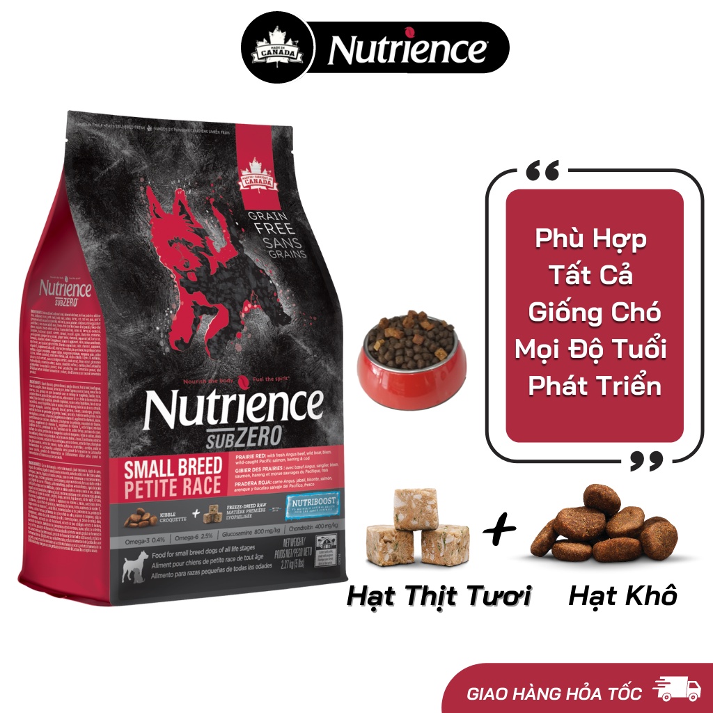 Thức Ăn Cho Chó - Nutrience Subzero Bao 500g Thịt Gà Tây, Cá Hồi, Cá Trích, Cá Tuyết, Trái Cây, Rau Củ &amp; Trái Cây