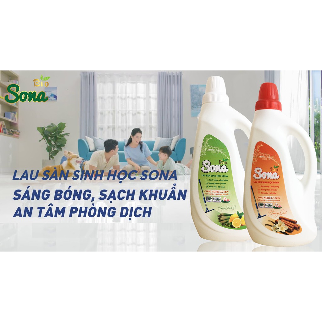 Nước Lau Sàn SoNa 1.25kg Hương Chanh Xả