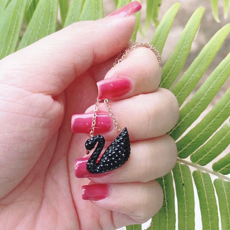 MẶT TO / ĐỦ BILL / FULLBOX+TAG - Dây Chuyền Thiên Nga Đen Swarovski