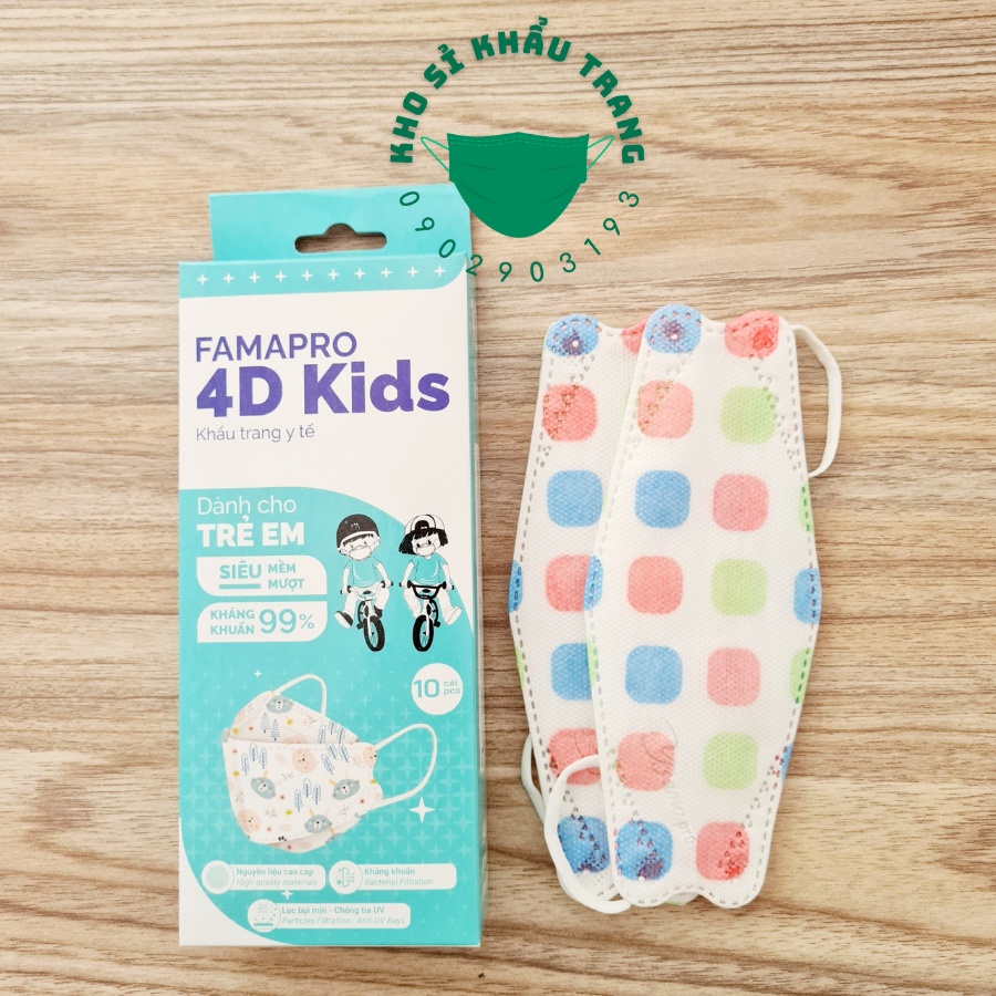 [Giá Sỉ] Khẩu trang 4D kid Famapro hộp 10 cái siêu dễ thương | BigBuy360 - bigbuy360.vn