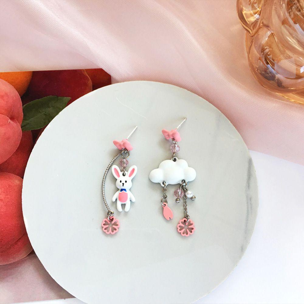 Khuyên Tai Bất Đối Xứng Hình Thỏ Gấu Ngôi Sao Thời Trang Làm Quà Giáng Sinh Cho Bạn Gái