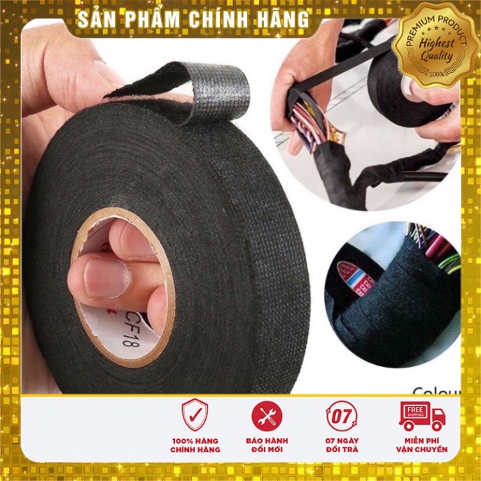 [ Shop Uy Tín ] Cuộn băng keo vải chống cháy  quấn dây điện kích thước 19mm x 25m tiện dụng chất lượng cao