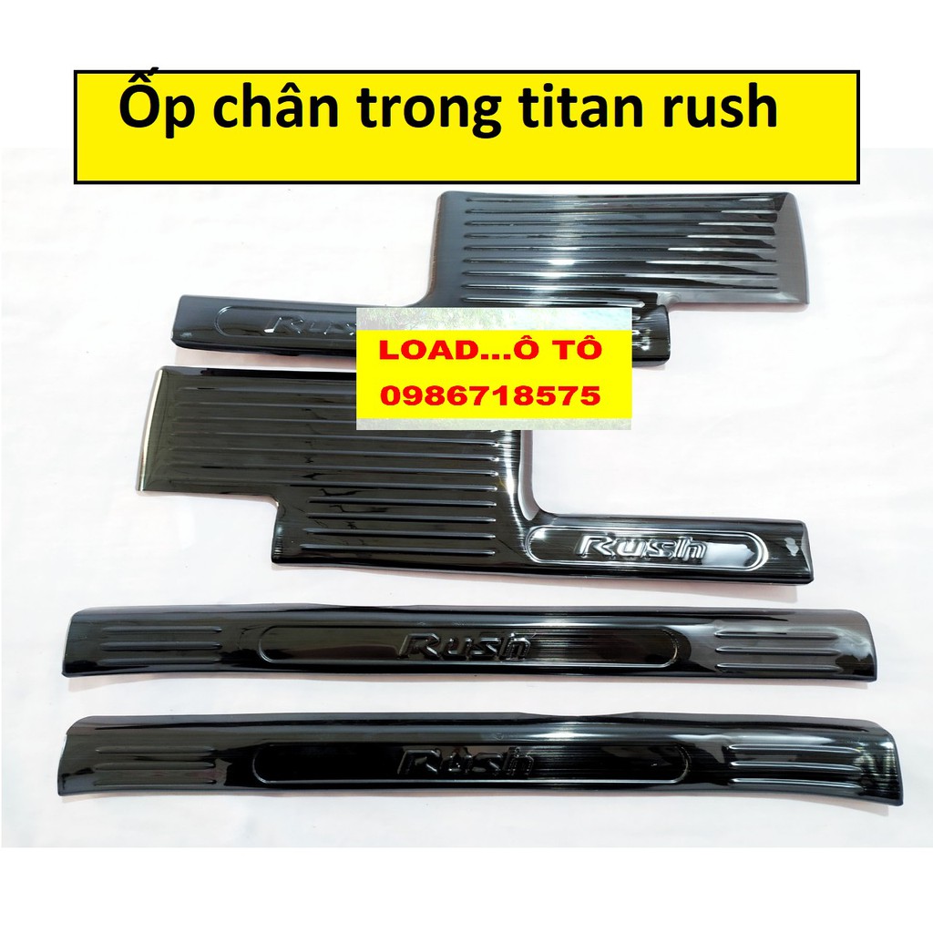 Ốp Bậc Cửa, Nẹp Bước Chân Trong, Ngoài Xe Toyota Rush 2022-2018 Vân titan Cao Cấp