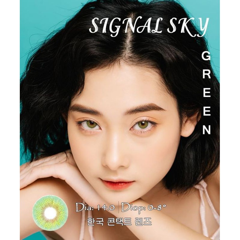 Kính áp tròng HÀN QUỐC sành điệu SIGNAL SKY GREEN