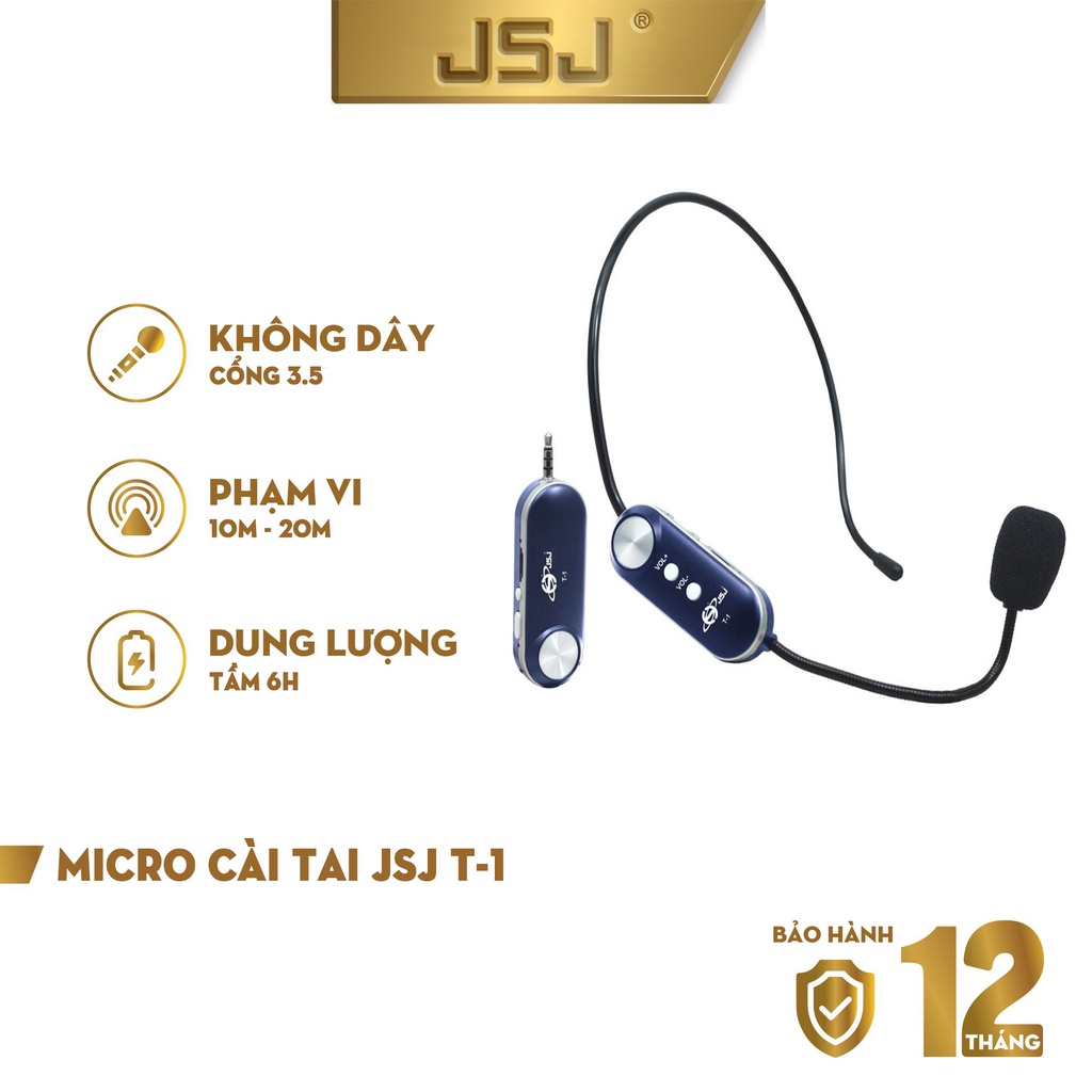 Micro cài tai JSJ T1 micro cài áo trợ giảng chống hú cho chất lượng âm thanh to rõ