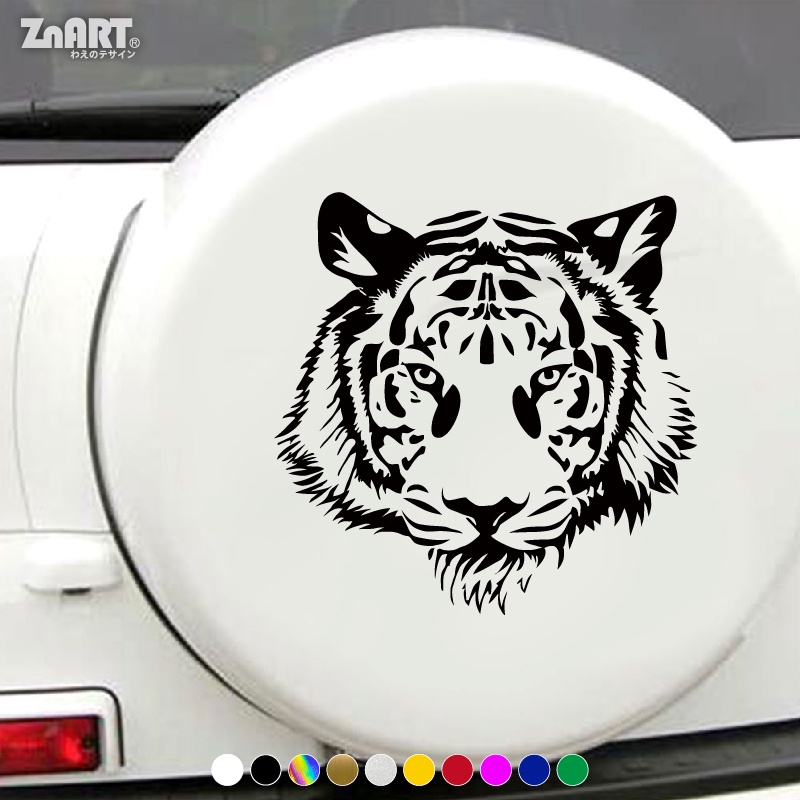 Miếng Dán Trang Trí Cửa Sổ Xe Hơi Hình Đầu Hổ Bằng Vinyl