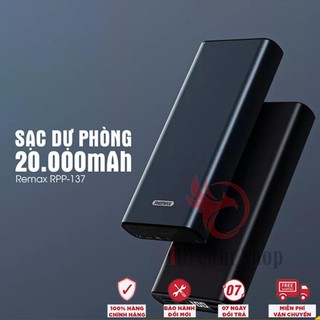 Cục pin sạc dự phòng remax 20000mah - 20.000mah 2a nhỏ gọn có màn hình led hiển thị 2 cổng đầu ra chính hãng