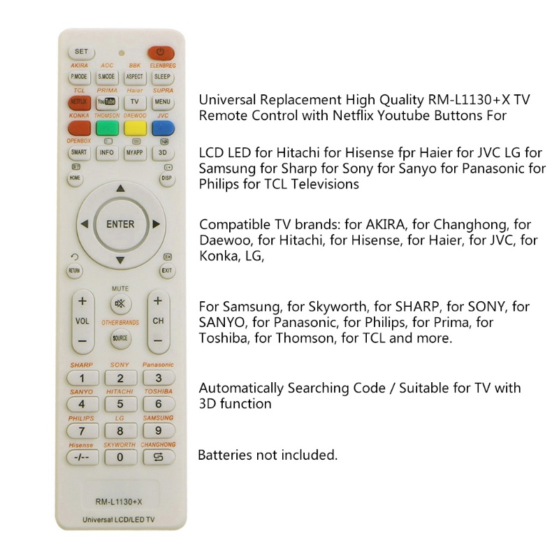 Bộ Điều Khiển Từ Xa RM-L1130 + X Chuyên Dụng Cho Youtube / TV