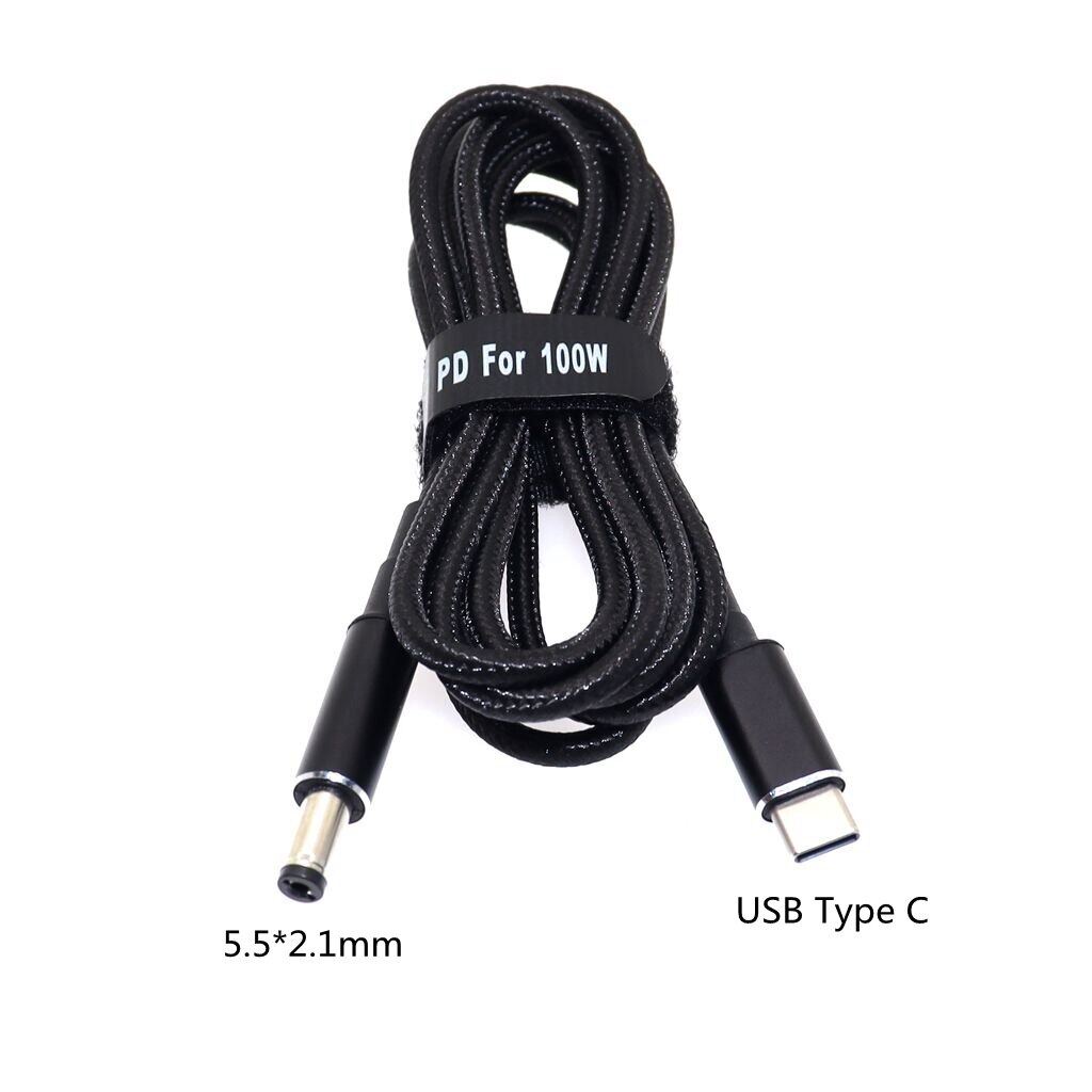 Dây cáp sạc PD 100W USB Type C sang DC DC DC 5.5x2.1mm / 5.5*2.1mm chuyên dụng cho laptop Asus