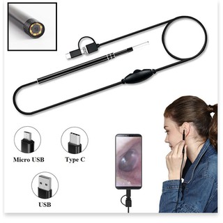 Camera Soi Tai ✔️Chính Hãng✔️ 3 trong 1 có đèn LED, Nội Soi Tai Mũi Họng, Có Kết Nối Với Điện Thoại, Máy Tính