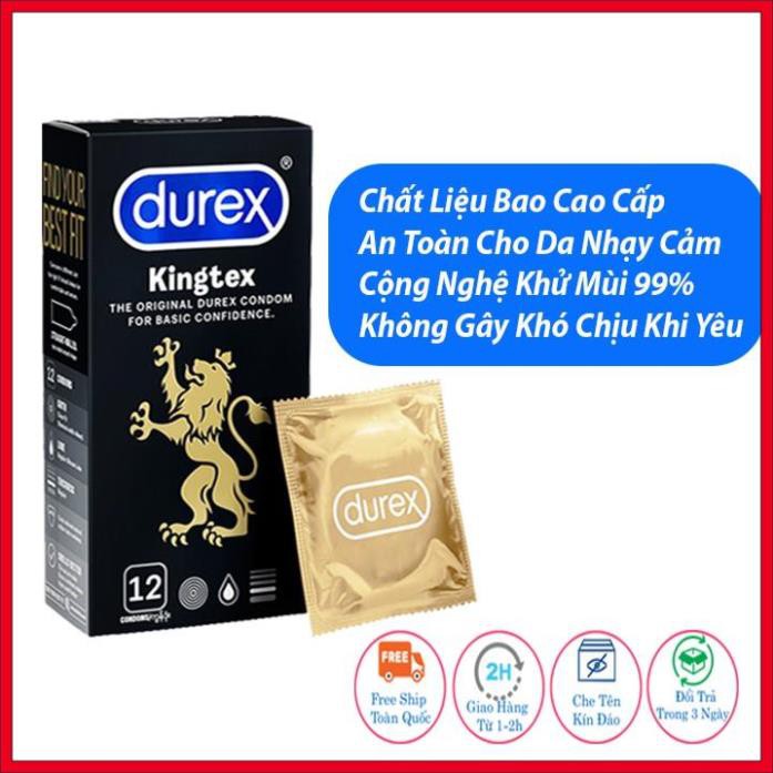 Bao Cao Su Durex Kingtex 12 bao Hàng Chính Hãng(Free Ship), Chống Xuất Tinh Sớm, Kéo Dài Thời Gian