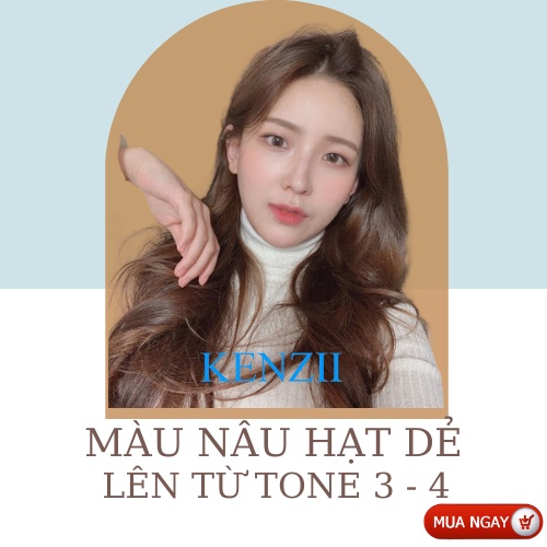 Thuốc Nhuộm Tóc Màu Nâu Hạt Dẻ 💝 Tặng Trợ Nhuộm 💝 Kenzii Lên Từ Tone 3 - 4 ( Thuốc Nhuộm Tóc Nâu )