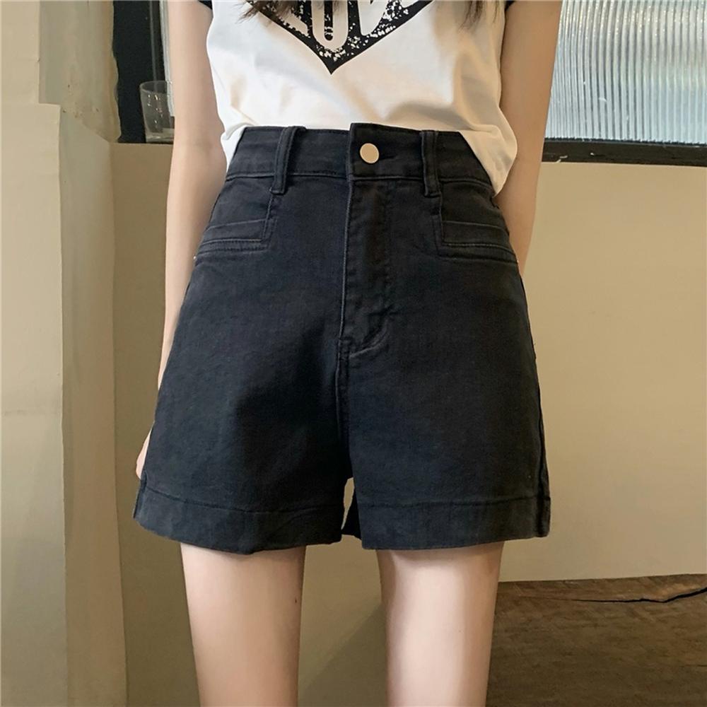Quần Short Denim Lưng Cao Ống Rộng Phong Cách Retro Thời Trang Mùa Hè 50550