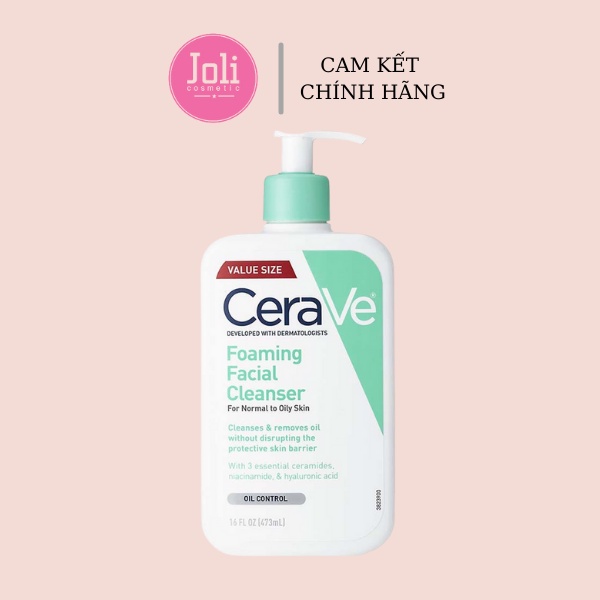 Sữa Rửa Mặt Cerave Sạch Sâu Cho Da Dầu Foaming Cleanser 473ml