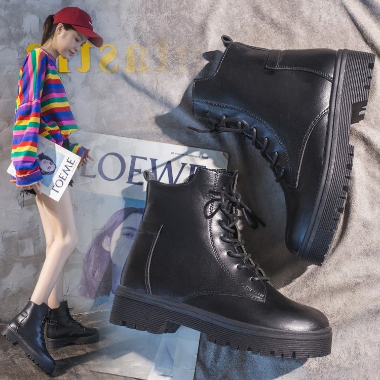 Giày boot cổ cao bằng chất liệu da phong cách Hàn Quốc sang trọng cho nữ | BigBuy360 - bigbuy360.vn