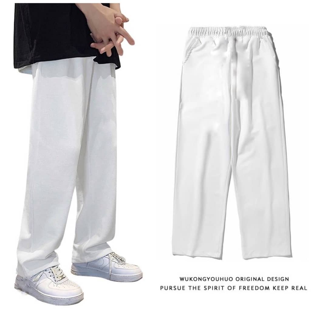 Quần ống rộng nam - quần thun nam vải dày co giãn phong cách hàn quốc - hotboy