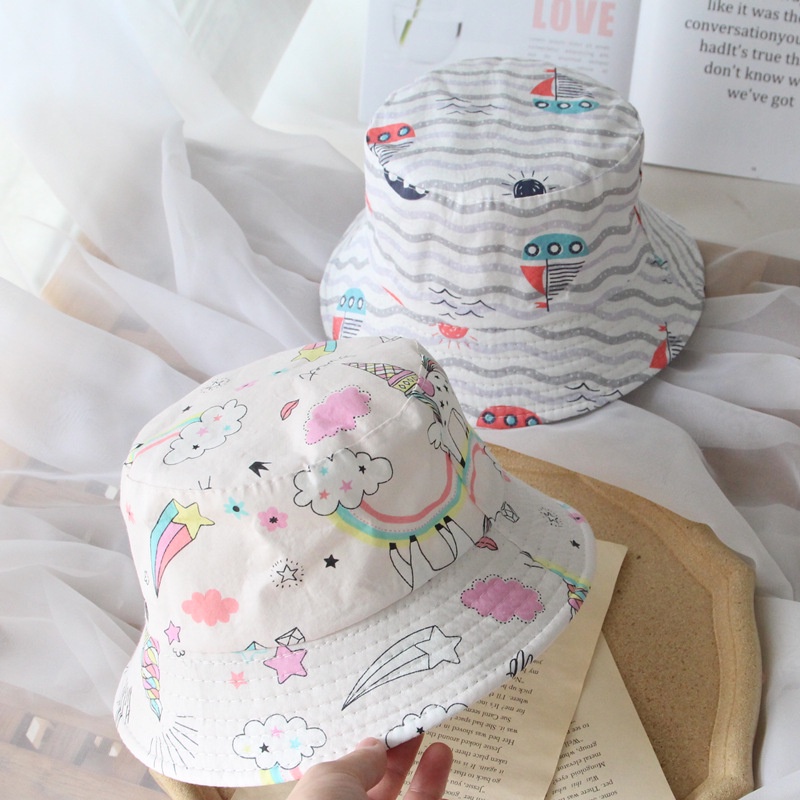 Nón Tai Bèo Vải Cotton Mềm Thoáng Khí In Hình Khủng Long Thời Trang Xuân Hè Cho Bé Trai Và Gái