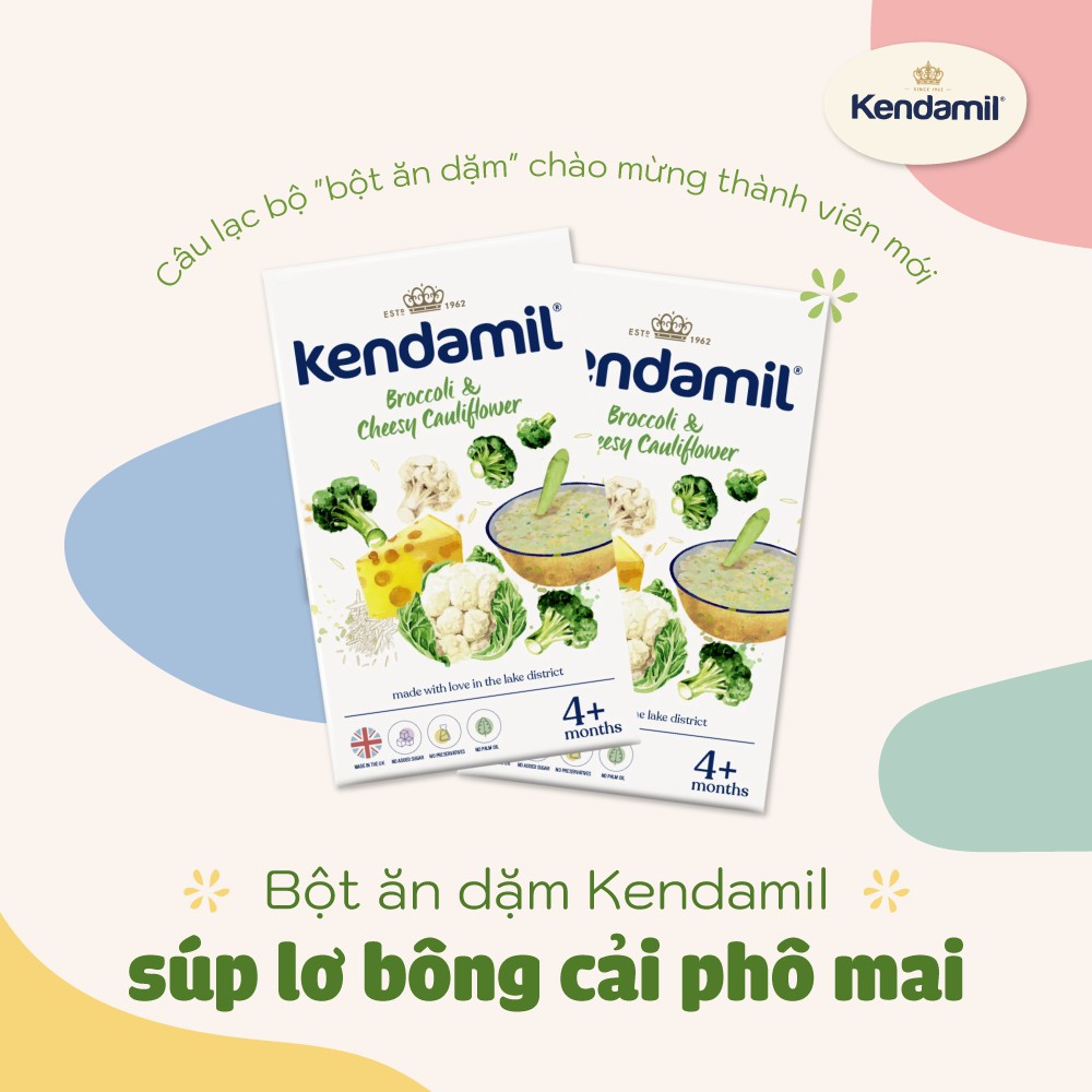 Bột Ăn Dặm Cho Bé Kendamil Vị Súp Lơ Bông Cải Phô Mai - 150gr