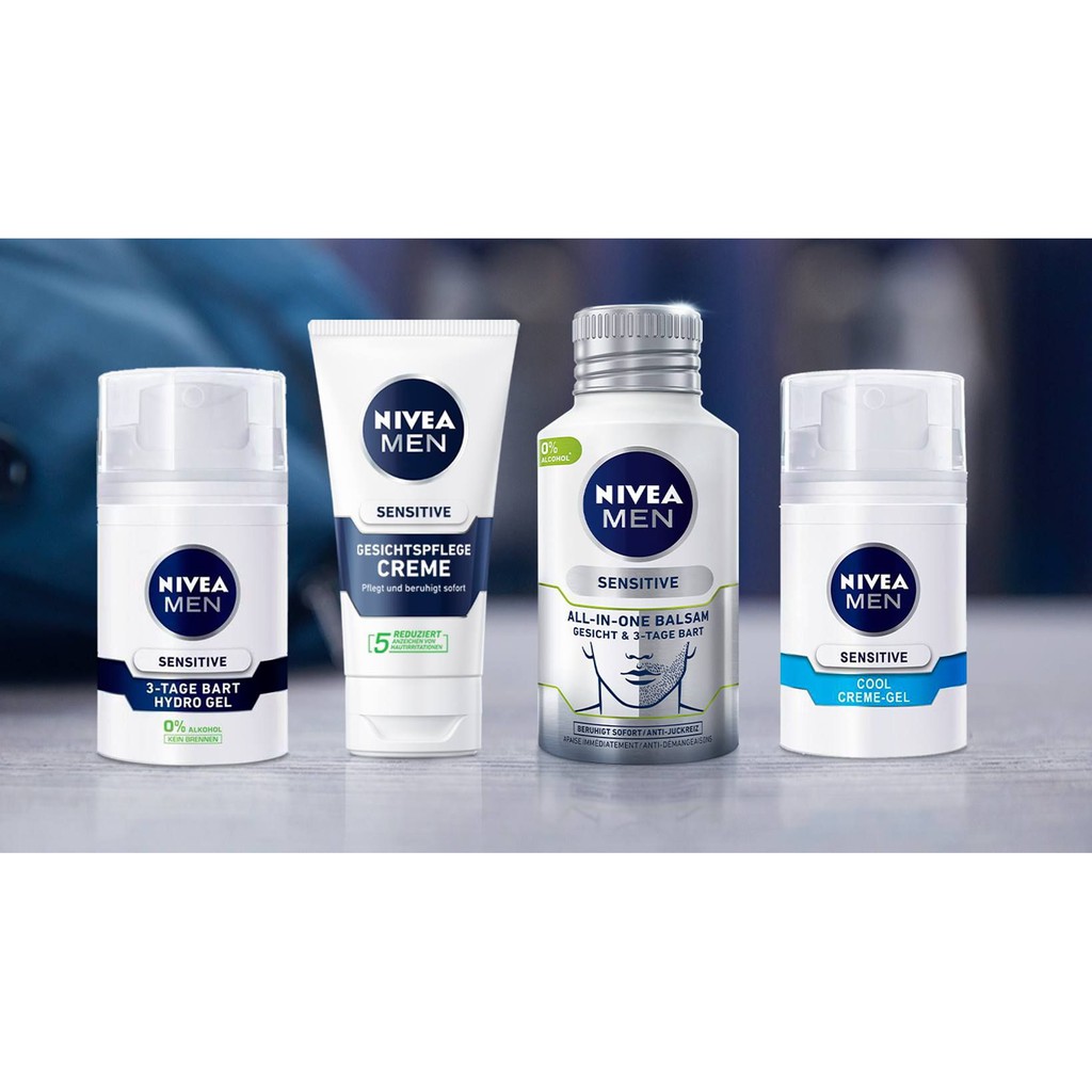 Nivea Men Sensitive Sữa rửa mặt, Kem dưỡng trắng da… cho da nhạy cảm - Nội địa Đức